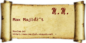 Max Majlát névjegykártya